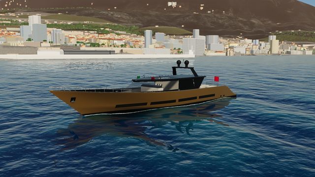 The Express yacht 35, a gold express yacht, in Yacht Skipper