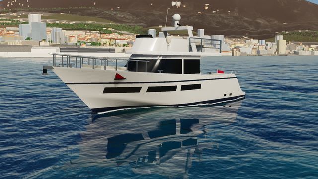 The Flybridge 50 ft, a flybridge cruiser, in Yacht Skipper