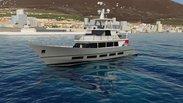 The Luxury yacht 32, a raised pilothouse yacht, in Yacht Skipper